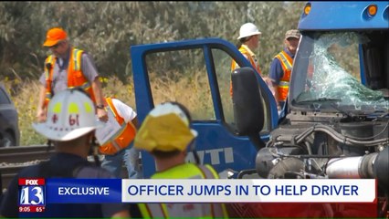 Off-Duty Officer Rescues Driver Moments Before Truck Is Hit By Train
