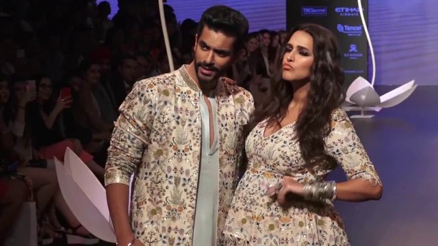 Pregnant Neha Dhupia Ramp Walk With Husband Angad Bedi at Lakme Fashion Show 2018