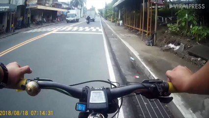Motorcyclist Bumps Into Bike In Front
