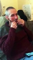 Dentures fall out while playing speak out