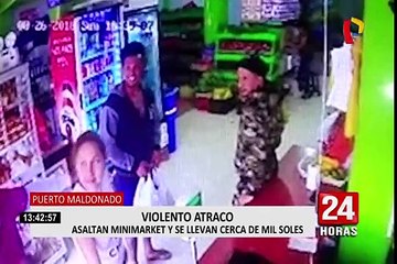 Descargar video: Puerto Maldonado: banda integrada por extranjeros asalta un minimarket