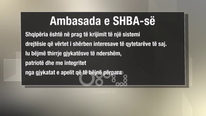 Télécharger la video: Ora News - Ambasada e SHBA thirrje gjyqtarëve: Aplikoni në KLGJ