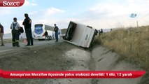 Amasya'n?n Merzifon ilesinde yolcu otobs devrildi