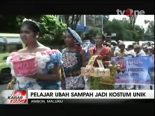 Peringati Hari Pendidikan, Ribuan Pelajar di Ambon Ikuti Festival Kostum Sampah