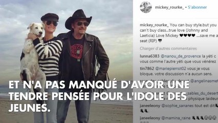 PHOTO. "Johnny, je t'aime" : Mickey Rourke n'oublie pas son ami rockeur