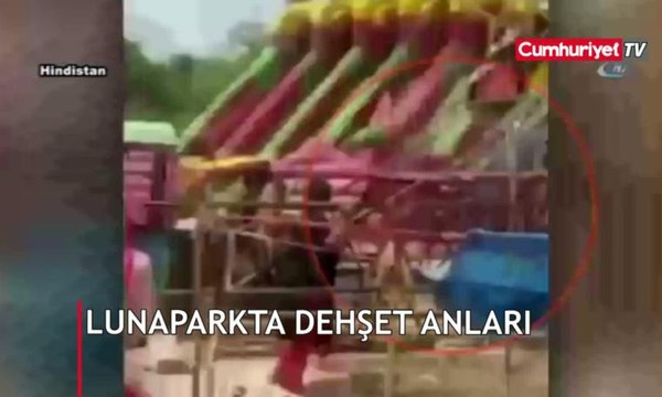 Lunaparkta dehşet anları: Bir anda yere çakıldı