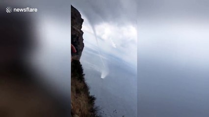 Waterspout forms off coast of France amid heavy thunderstorms