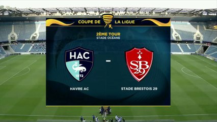 Résumé de HAC - Brest (3-3 / 6-5 tab) en Coupe de la Ligue