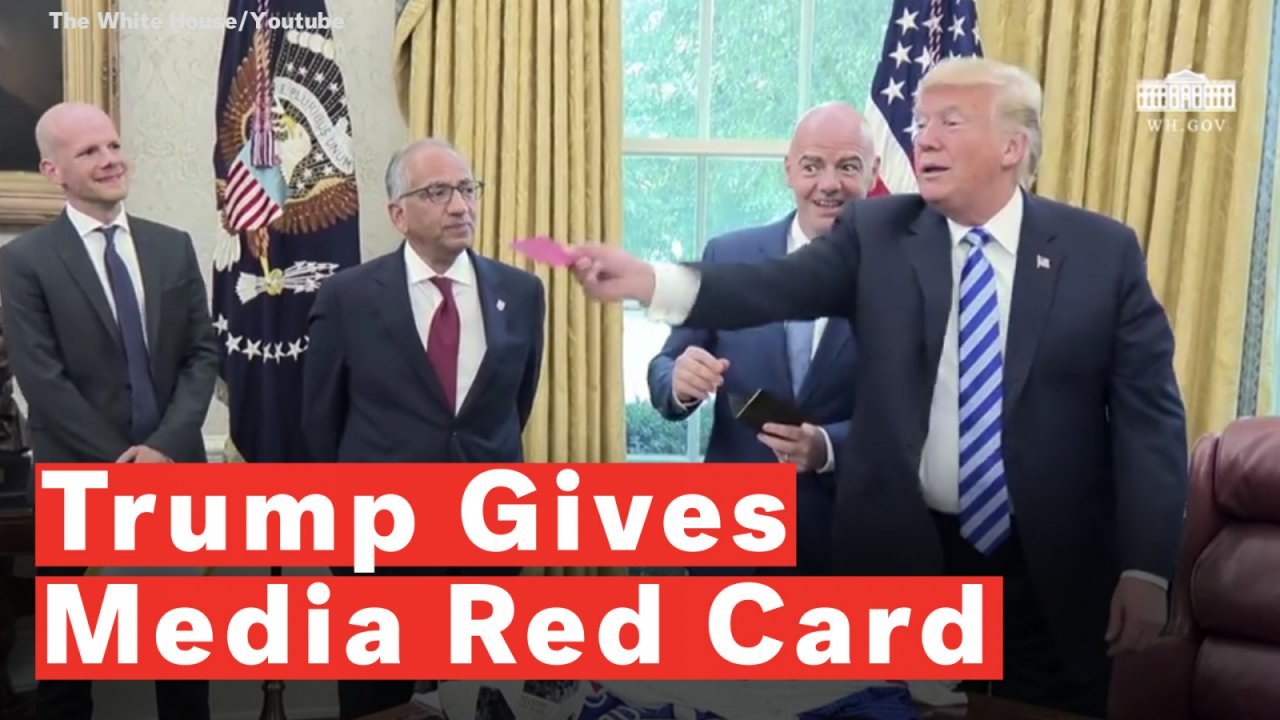 Trump Gives Red Card To Media During Fifa President Meeting