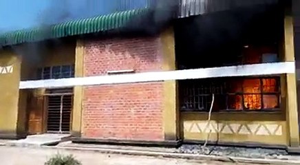 WATCH VIDEO: NEW Lupososhi Secondary School Main Hall in Luwingu District in Northern Province was gutted by fire  attributed to an electric fault on Wednesday.