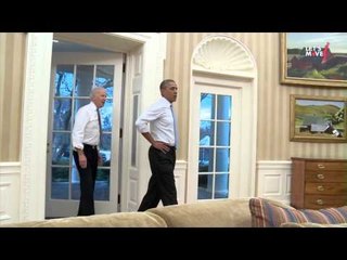 Obama y Biden trotan en la Casa Blanca