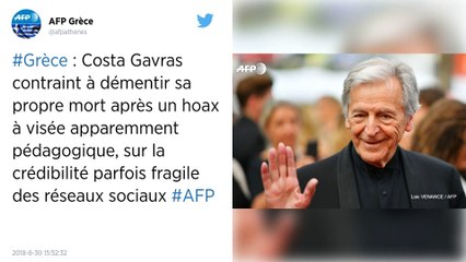 Le cinéaste Costa Gavras obligé de démentir son propre décès.