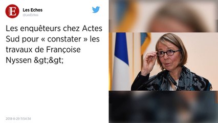 Affaire Françoise Nyssen. La police dans les bureaux des éditions Actes Sud.