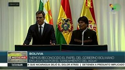 Pedro Sánchez destaca lucha de Bolivia por el saneamiento del agua
