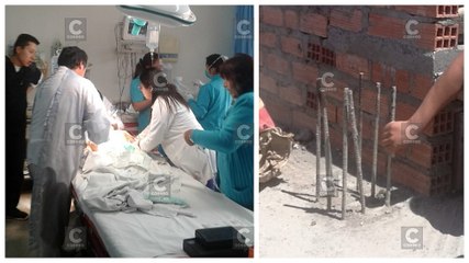 Niña cae de tercer piso y varilla de construcción le atraviesa el cráneo (VIDEO).mp4