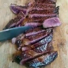 A Danish chef cooks steak in aged butter