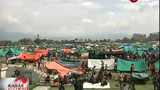 Pengungsi Nepal Tempati Puluhan Tenda di Kathmandu