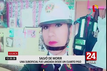 Juliaca: mujer policía cae por la ventana de un cuarto piso de inmueble