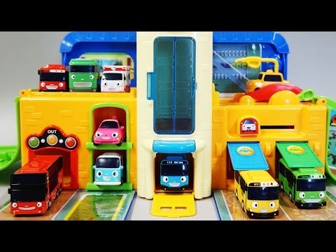 타요의 학교와 주차장 놀이,Приключения Тайо_в школе и стоянки,Tayo, playing in school and parking lot