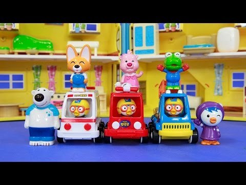 [개봉/작동]뽀롱뽀롱 뽀로로 구조대 장난감 개봉 페티 루피 크롱 에디 사다리차 소방차 응급차 또봇 바이클론즈 다이노포스 기간트브라기오킹 또봇15기 Pororo