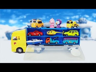 뽀롱뽀롱 뽀로로 캐리어카 장난감 뽀로로 자동차 타요 미니카 캐리어 Pororo carrier Car & Tayo Toys ТАЙО игрушка CarrieAndToys