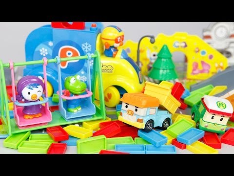 뽀로로 자동 도미노 로보카 폴리 폴리전기충전소 미니특공대 타요 Pororo Domino Car машинки Игрушки Робокар Поли Игрушки Robocar