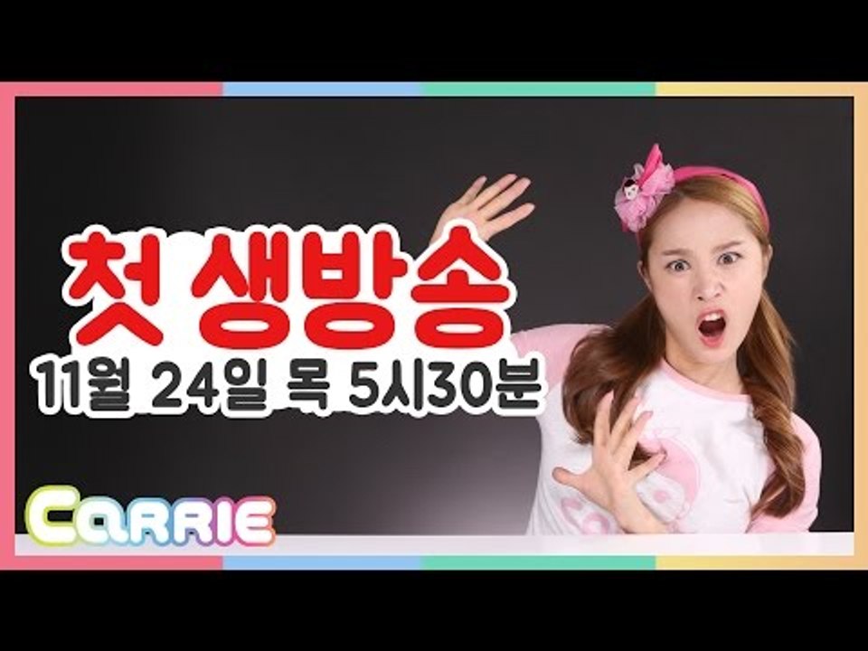 캐리의 유튜브 생방송 시간 공개 !  '11월 24일 목요일' 첫 생방송 Carrie...