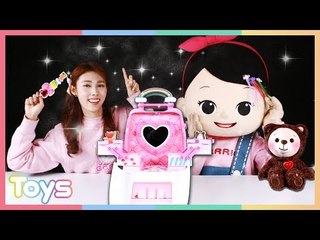비밀친구 초코를 따라 레인보우 빌리지에 놀러간 캐리와 꼬마캐리의 레인보우 캐리어 장난감 놀이ㅣ캐리와장난감친구들