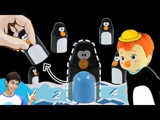 펭귄 알 색깔을 기억해라! 꼬마캐빈과 캐빈의 펭글루 보드게임 놀이 | 캐리앤 플레이