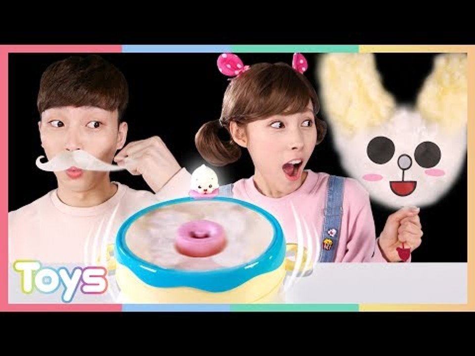 하프의 빙글빙글 솜사탕 메이커 장난감으로 솜사탕 만들기 놀이l 캐리와장난감친구들