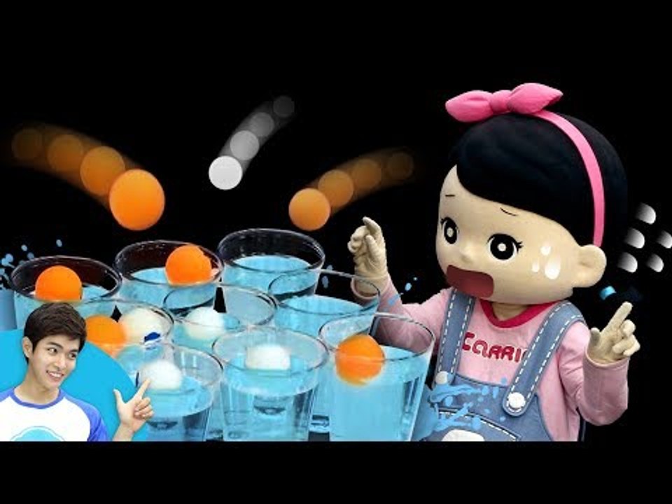 탁구공으로 하는 액션 빙고! 캐빈과 꼬마캐리의 통통 튀는 [Ping Tac Toe]...