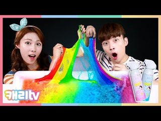 [캐리와장난감친구들] 캐리팝으로 무지개 버블 슬라임 만들기 놀이