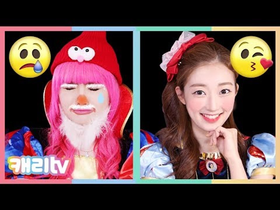 [장난감] 진짜 공주 vs 가짜 공주 3컬러 챌린지로 페이스페인팅 공주 분장 놀이하기