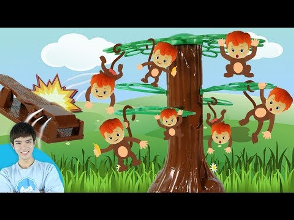 원숭이를 나무로 슈팅! 캐빈과 꼬마캐빈의 몽키플립 보드게임 대결 놀이 [Monkey Flip] | 캐리앤 플레이