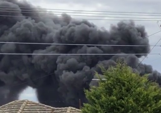 Black Smoke Billows From West Footscray Factory Fire