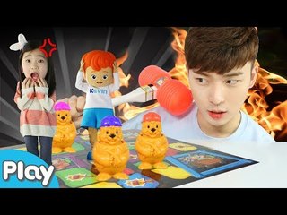 뿅망치로 뿅! 두더지 잡기 보물광산 게임 놀이 l 캐리앤 플레이