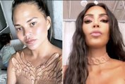 Kim Kardashian and Chrissy Teigen Show off Fashion ‘Implants’