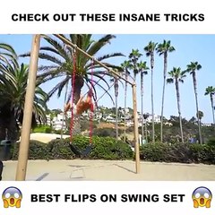 These guys do CRAZY flips off swings! Credit: