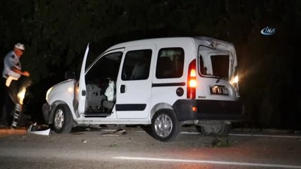 Ağaca Çarpan Hafif Ticari Araç Takla Attı: 1 Yaralı