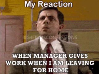 My Reaction when manager gives me work !