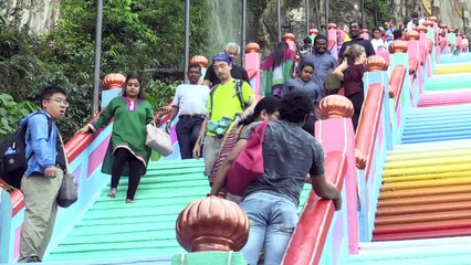 Batu Caves temple complex gets a new rainbow-coloured paint