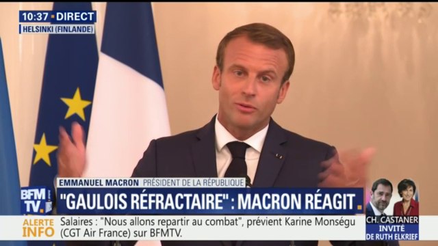 Je le faisais par un trait d'humour. Macron s'explique sur ses propos sur le Gaulois réfractaire