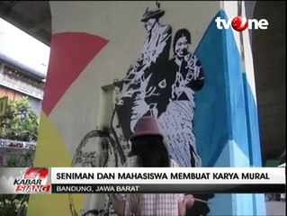 Sambut KAA, Seniman Bandung Buat Mural di Jembatan Pasupati
