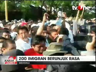 Imigran Amerika Tengah Bentrok dengan Polisi Meksiko