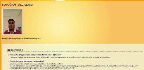 OSYM SINAV BAŞVURUSU Fotoğraf geçerlilik süresi dolmuşsa ne yapmalı