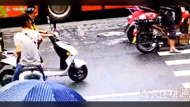 Out-of-control van ploughs into pedestrians in China