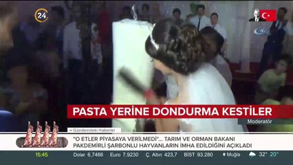 Pasta yerine dondurma kestiler