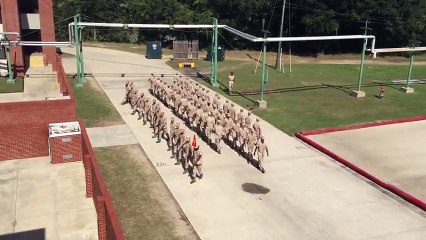 Platoon Of Marines Performs Flawless Trick Drill