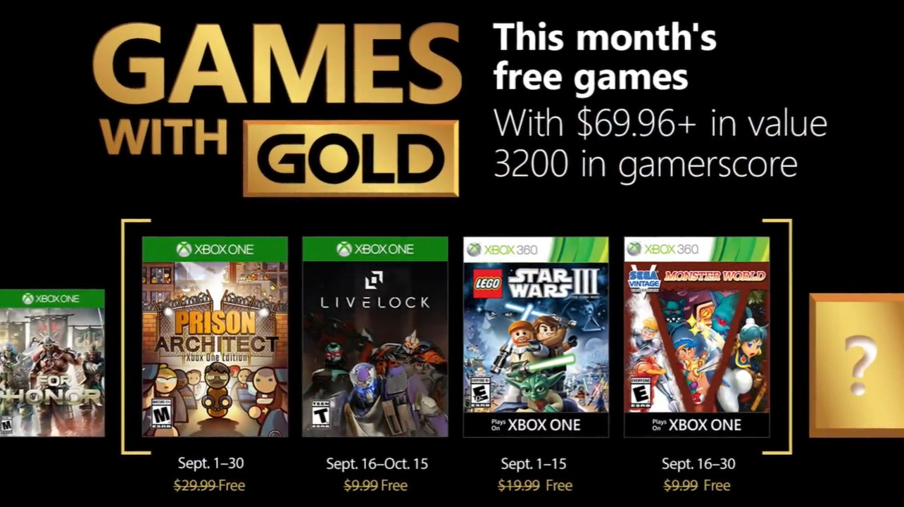 Trailer - Games With Gold - Les jeux de Septembre 2018 en vidéo