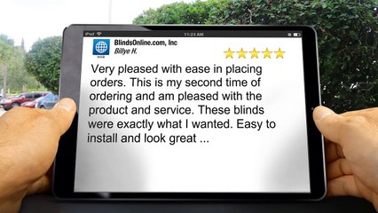 BlindsOnline.com Excellent Five Star Review by Billye H.